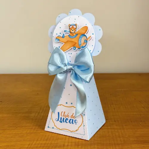 Lembrancinhas Personalizadas Cha de Bebe Ursinho Azul 30 Pçs
