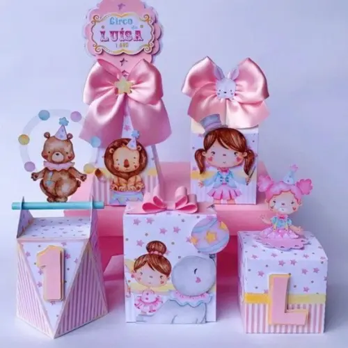 Lembrancinhas Personalizadas Circo Rosa - 20 Pçs