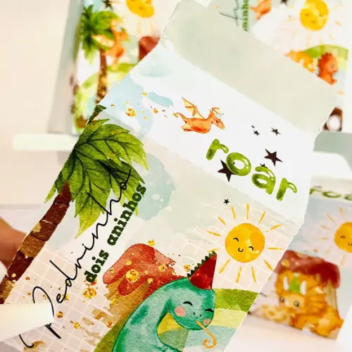 Lembrancinhas Personalizadas Dinossauro - 52 Pçs