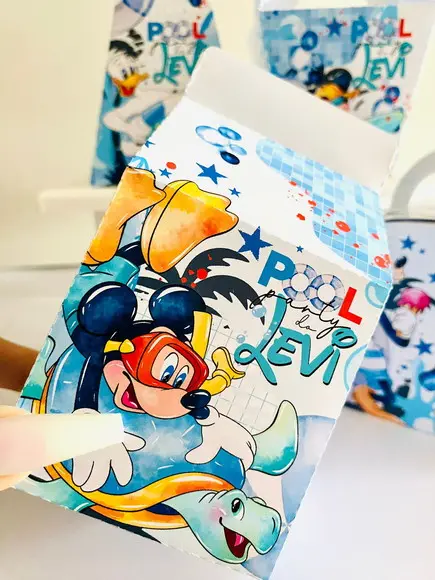 Lembrancinhas Personalizadas Mickey Pool Party - 40 Pçs