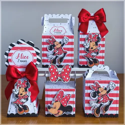 Lembrancinhas Personalizadas Minnie Vermelha - 15 Pçs - Jl