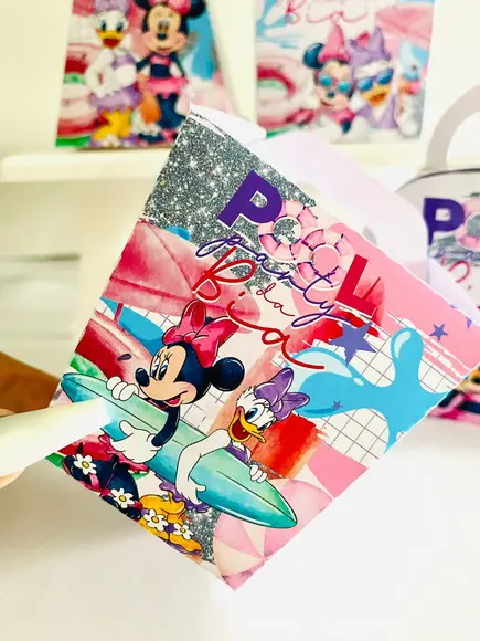 Lembrancinhas Personalizadas Minnie Pool Party - 32 Pçs