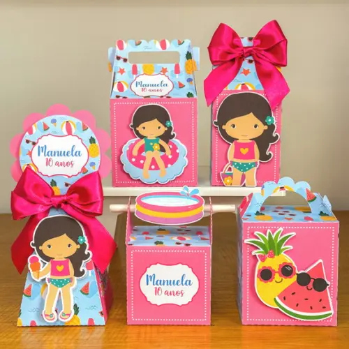 Lembrancinhas Personalizadas Pool Party Menina - 40 Pçs