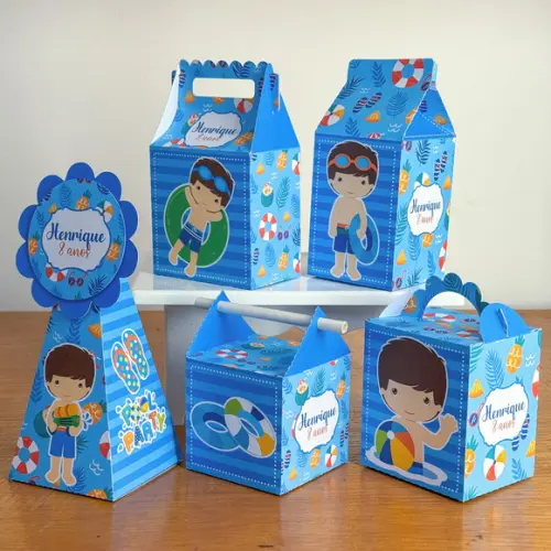 Lembrancinhas Personalizadas Pool Pary - Menino - 15 Pçs