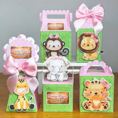 Lembrancinhas Personalizadas Safari Rosa - 15 Pçs - Jl