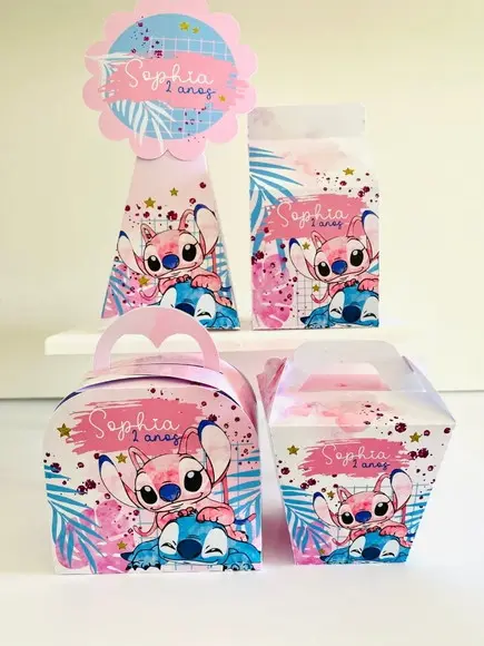 Lembrancinhas Personalizadas Stitch Angel - 16 Pçs