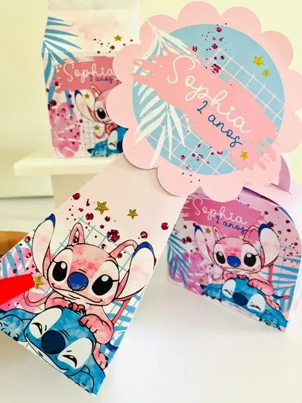 Lembrancinhas Personalizadas Stitch Angel - 16 Pçs