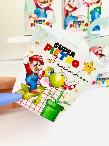Lembrancinhas Personalizadas Super Mario - 20 Pçs