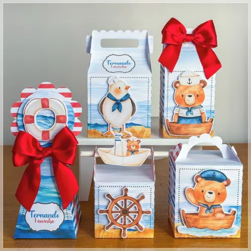 Lembrancinhas Personalizadas Ursinho Marinheiro - 15 Pçs