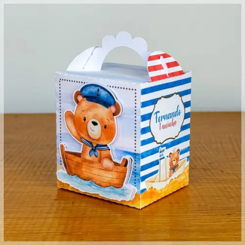 Lembrancinhas Personalizadas Ursinho Marinheiro - 50 Pçs