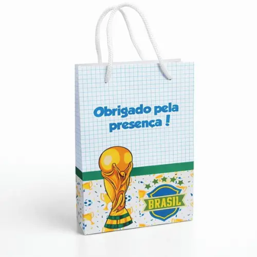 Sacolinha Personalizada Brasil - Copa Mundo - 10x15