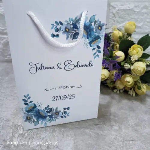Sacolinha Personalizada Casamento - 10x15