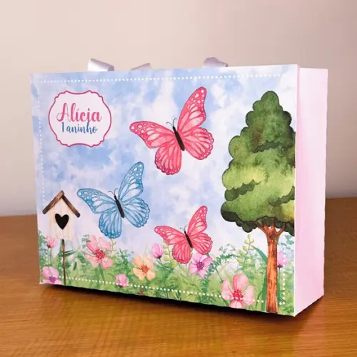 Sacolinha Personalizada Jardim Borboletas - 10x15