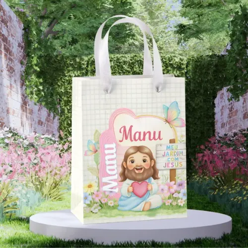 Sacolinha Personalizada Jardim com Jesus - 10x15