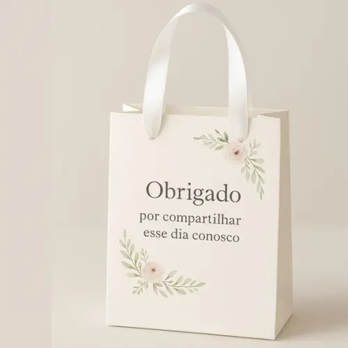 Sacolinha Personalizada Obrigada pela Sua Presença - 10x15