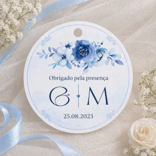 Tag Personalizada Casamento - 4x4 - Lembrancinha Elegante