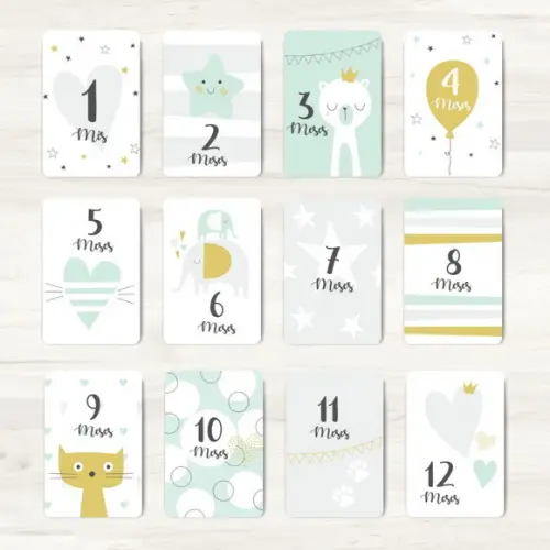 Cards Mesversário Little Baby - Arquivo Digital