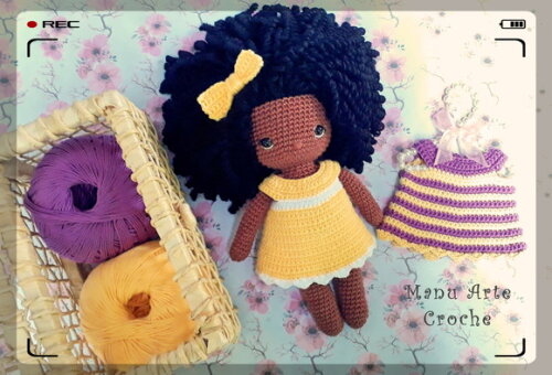 Boneca Negra Amigurumi Mary