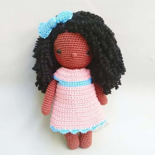 Boneca Negra Amigurumi Mary