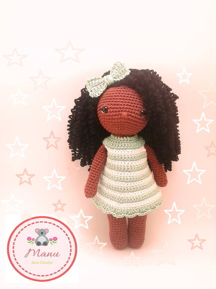 Boneca Negra Amigurumi Mary