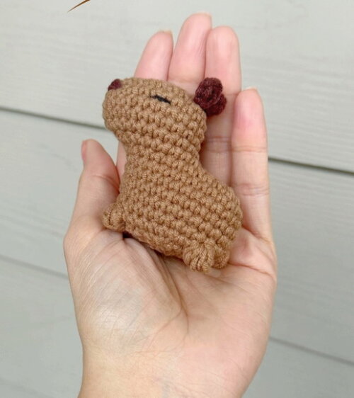 Chaveiro Capivara Amigurumi