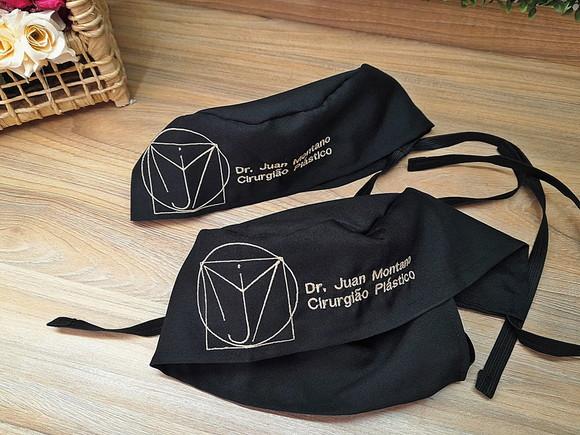Gorro Cirúrgico Bordado Personalizado Kit com 2