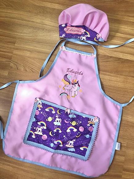 Kit Avental Infantil com Touca Personalizado
