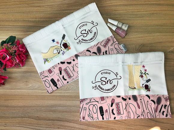 Kit Toalha Manicure Bordadas e Personalizadas