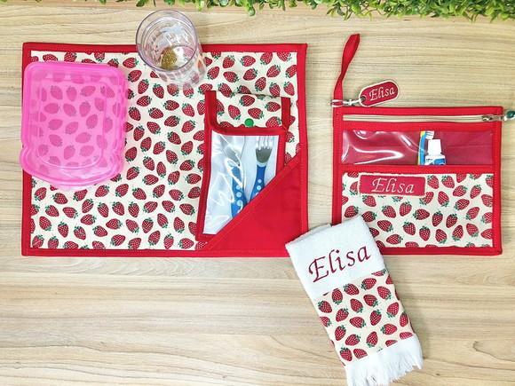 Kit Jogo Americano e Porta Escova de Dente Personalizado