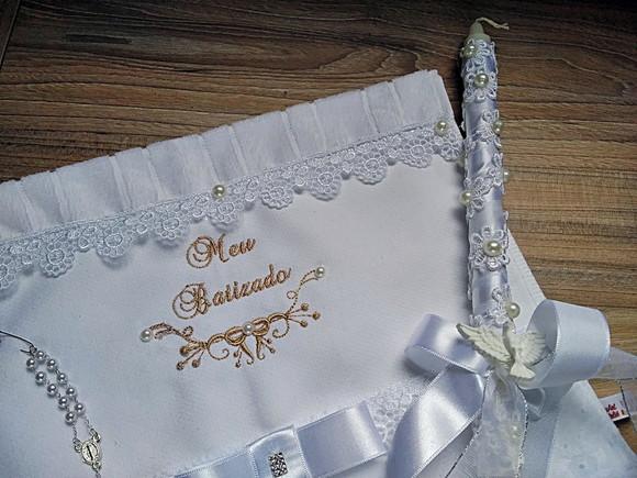 Toalha de Batizado e Vela Personalizada
