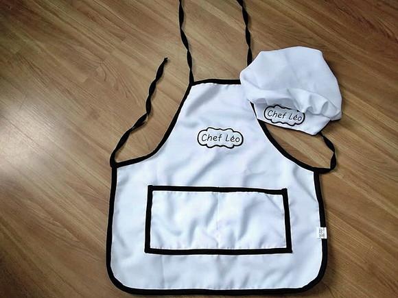 Avental Infantil com Touca Personalizadas