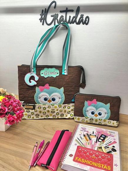 Bolsa Coruja Professora+ Necessaire Presente Dia dos Profess