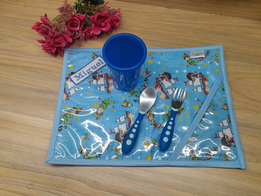 Jogo Americano Infantil Plástificado + Porta talher Personalizad
