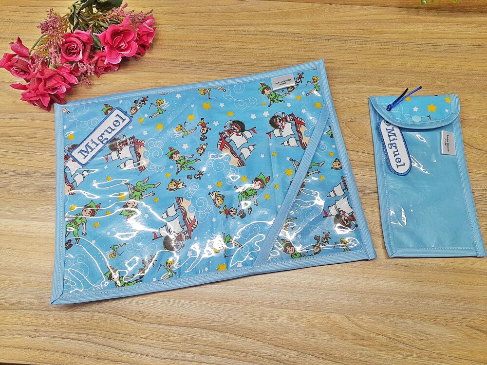 Jogo Americano Infantil Plástificado + Porta talher Personalizad