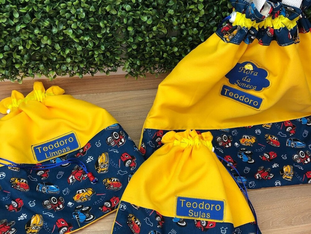 Kit Escolar Creche Infantil Saquinho Escolar