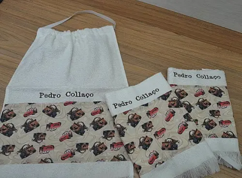 3 Toalhinhas com Elástico Infantil Personalizada