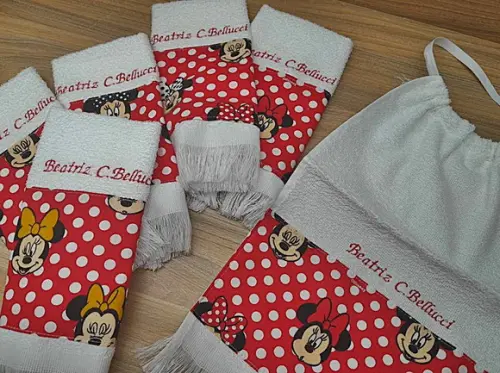 Toalhinhas Escolar com Elástico Personalizada Kit 6