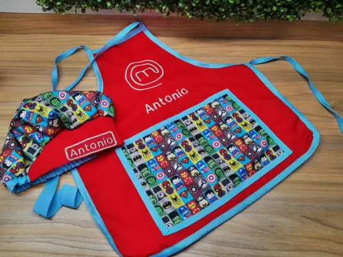 Kit Avental Infantil e Touca