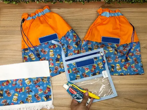 Volta as Aula Saquinhos Organizadores Porta Escova Infantil