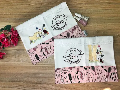 Kit Toalha Manicure Bordadas e Personalizadas