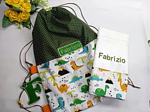 Mochila Saco Infantil Personalizada Dinossauro
