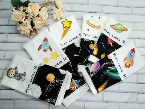 6 Toalhinhas Escolar Bordadas e Personalizada