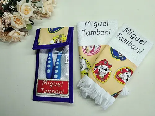 Kit 3 Peças-Porta Higiene Infantil Personalizado