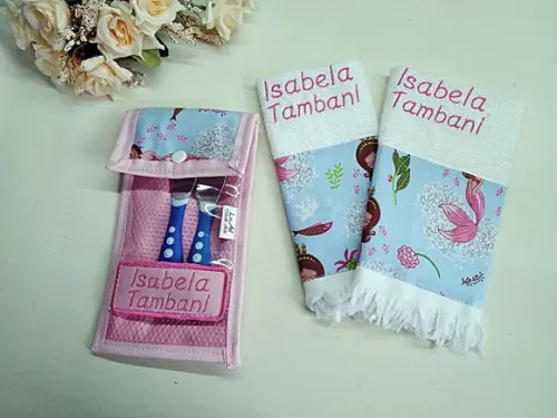 Kit 3 Peças-Porta Higiene Infantil Personalizado