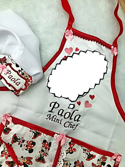 Avental Infantil Personalizado + Touca
