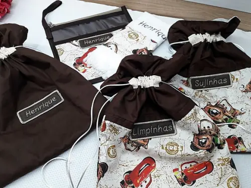 Kit Escolar Infantil Personalizado Volta as Aulas 5 Peças