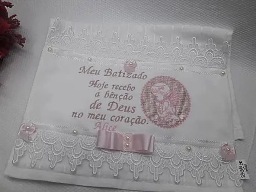 Toalha de Batizado Bordada