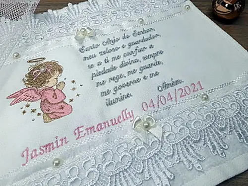 Toalha de Batismo Personalizada para Menina