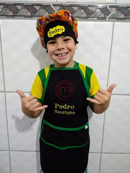 Avental Infantil com Touca Personalizado