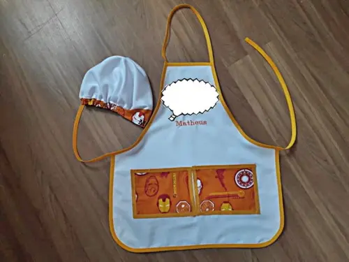 Avental Infantil com Touca Personalizado